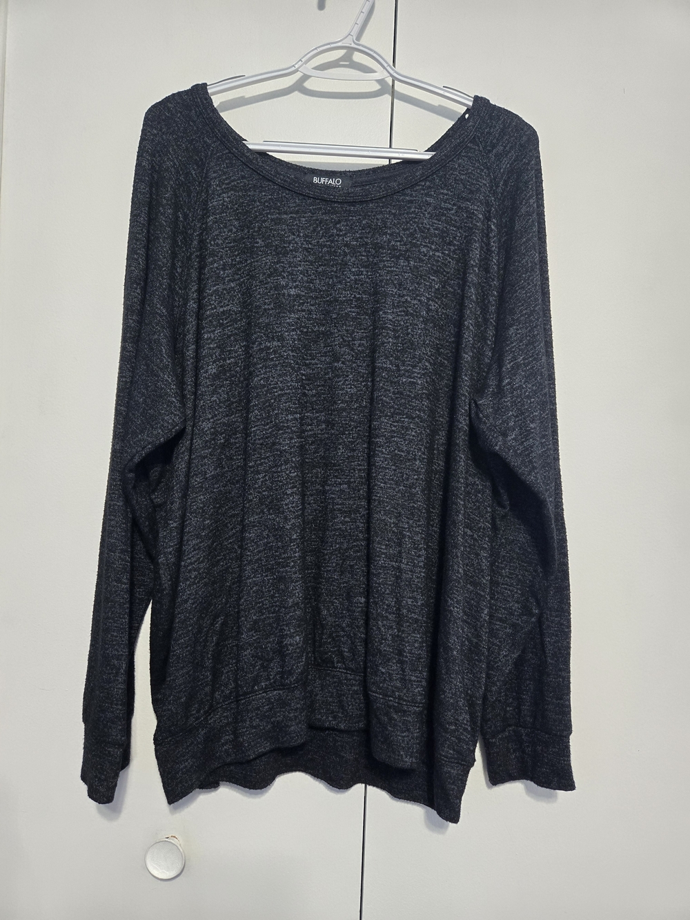 Buffalo David Bitton XXL Marled Knit Long Sleeve Sweater Top Gray